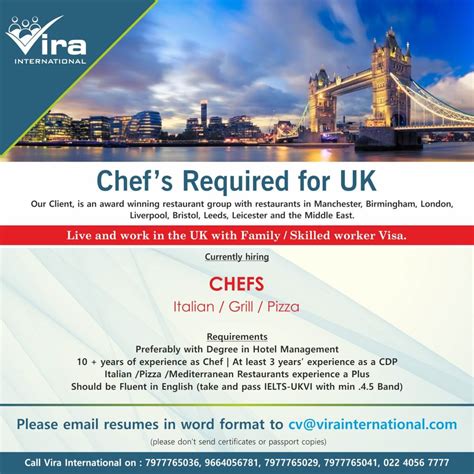 chef sponsorship requirements uk.